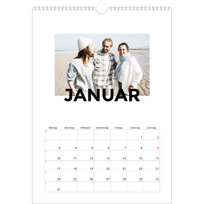 A3 Jahreskalender — Verstreute Buchstaben [Januar]