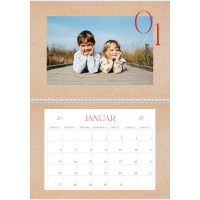 Fotokalender A4 doppelt (30 x 40 cm) — Ein Hauch von Rot [Januar]